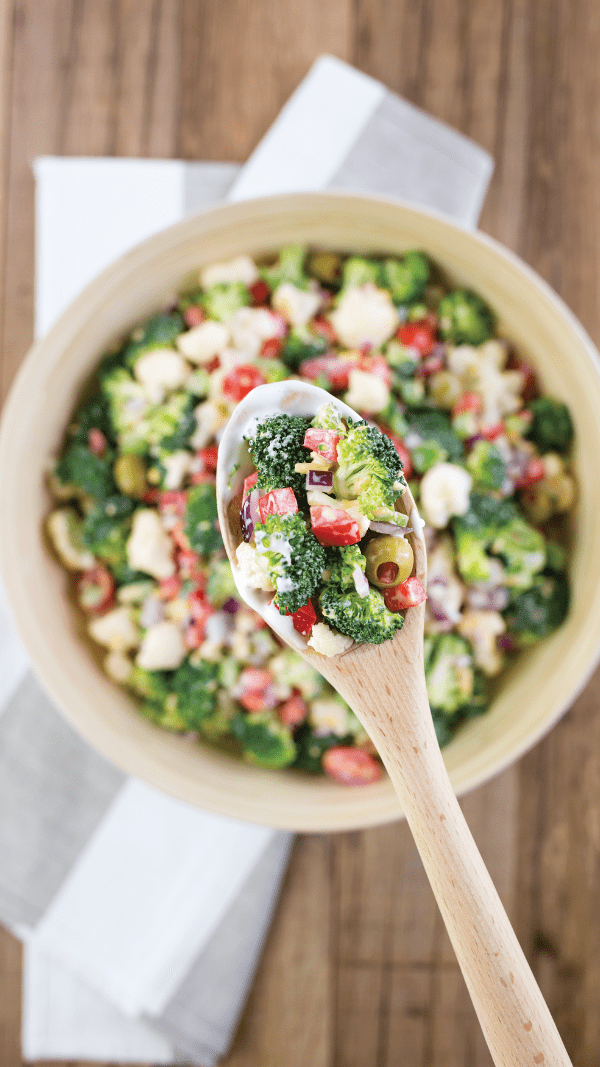 best broccoli salad with spoon