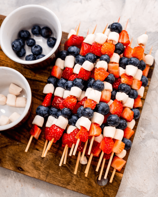 Festive Memorial Day Desserts Fruit Kabobs