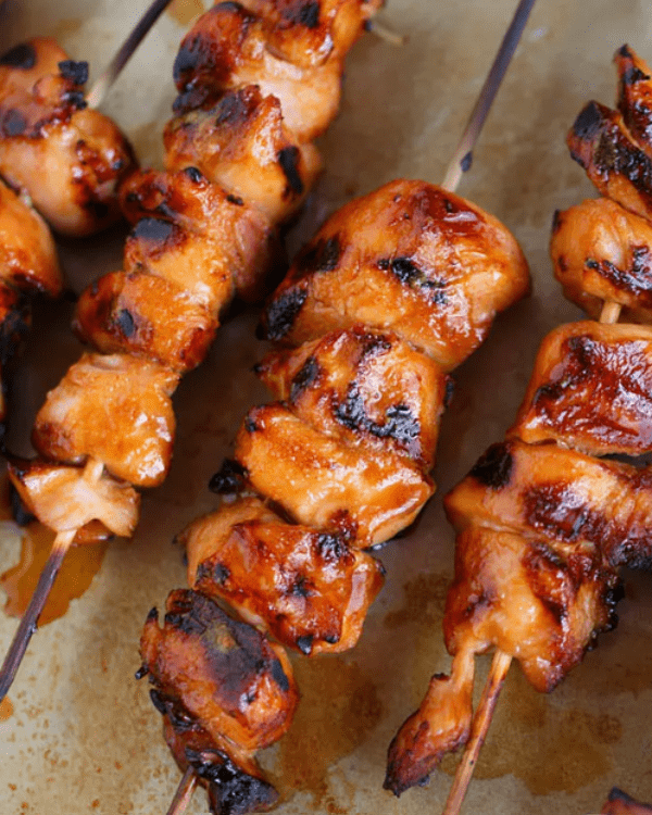 Maple and Sriracha Chicken Kabobs