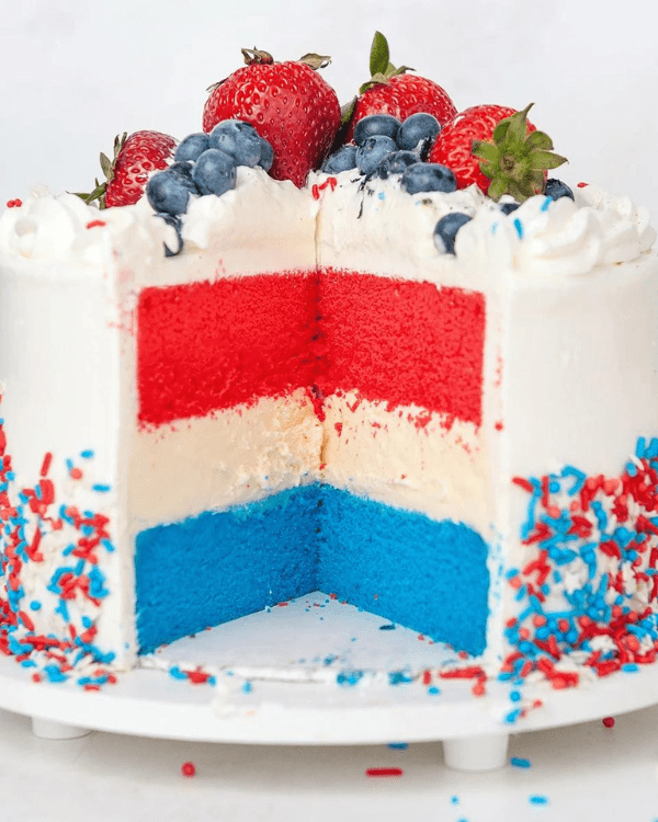 Festive Memorial Day Ice Cream Cake