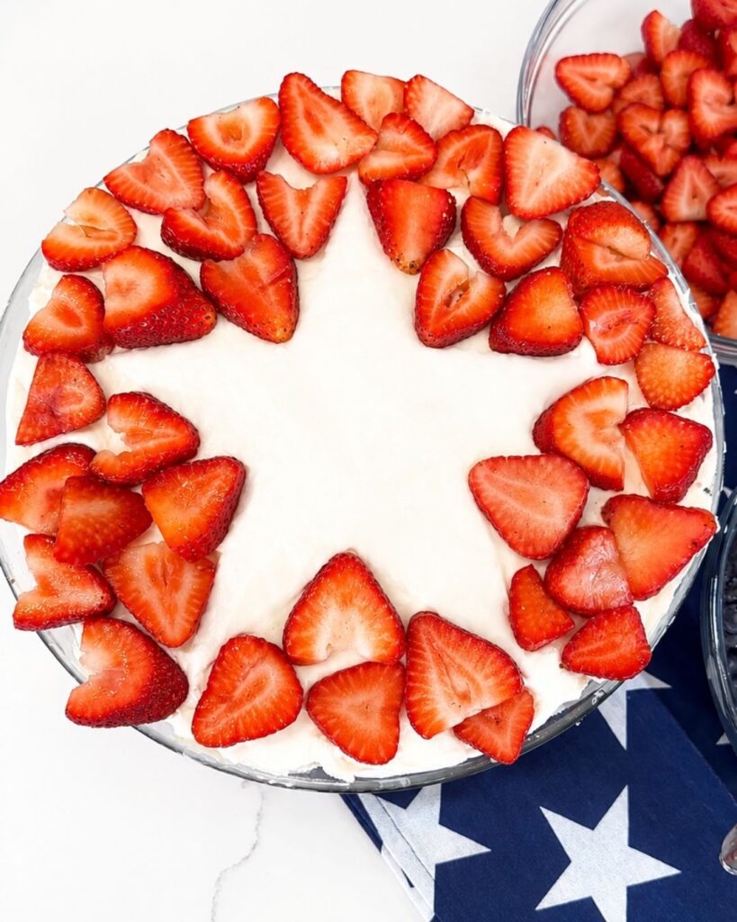 easy red white and blue trifle dessert