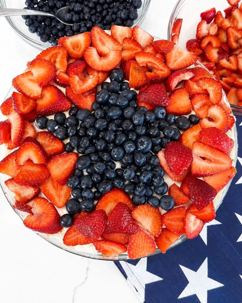 easy red white and blue trifle dessert