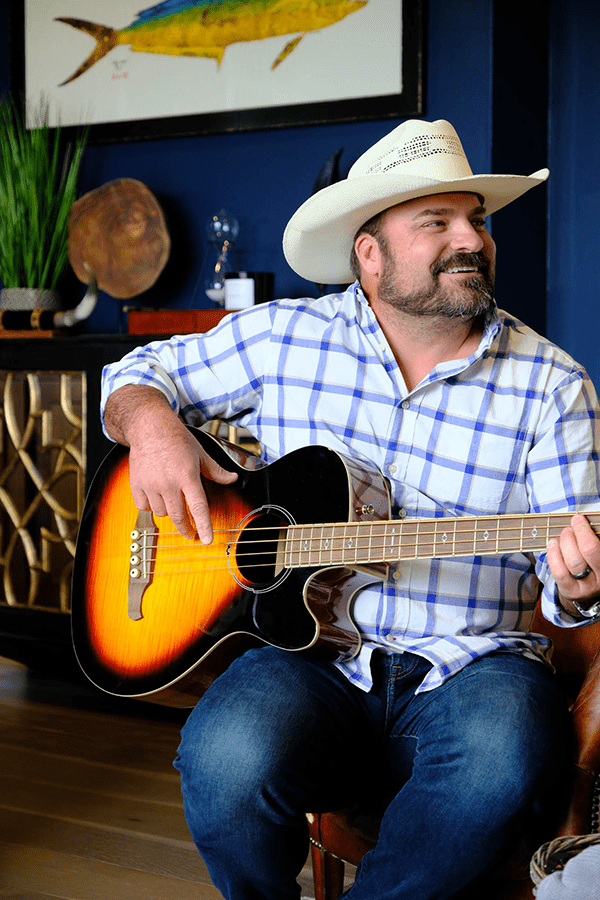 Masculine Home Office Daron with Guitar