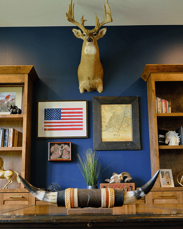 Masculine Home Office Texas Touches