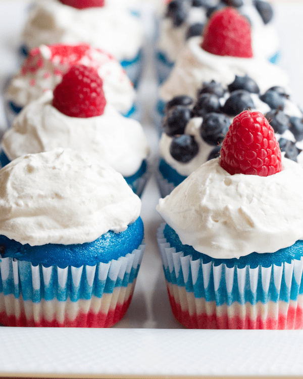 Red White and Blue Fourth of July Cupcakes