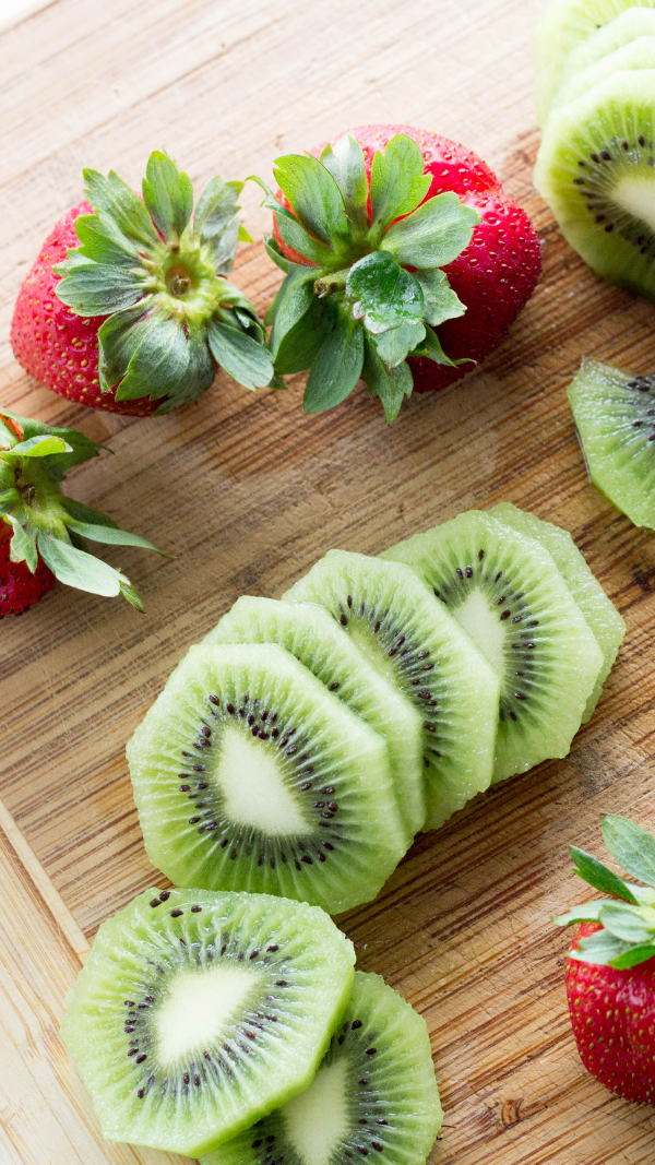 Sliced Kiwi and Strawberries