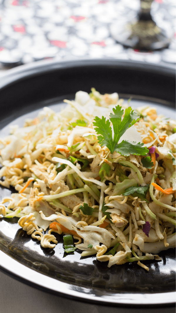 Easy Asian Chicken Salad Plated