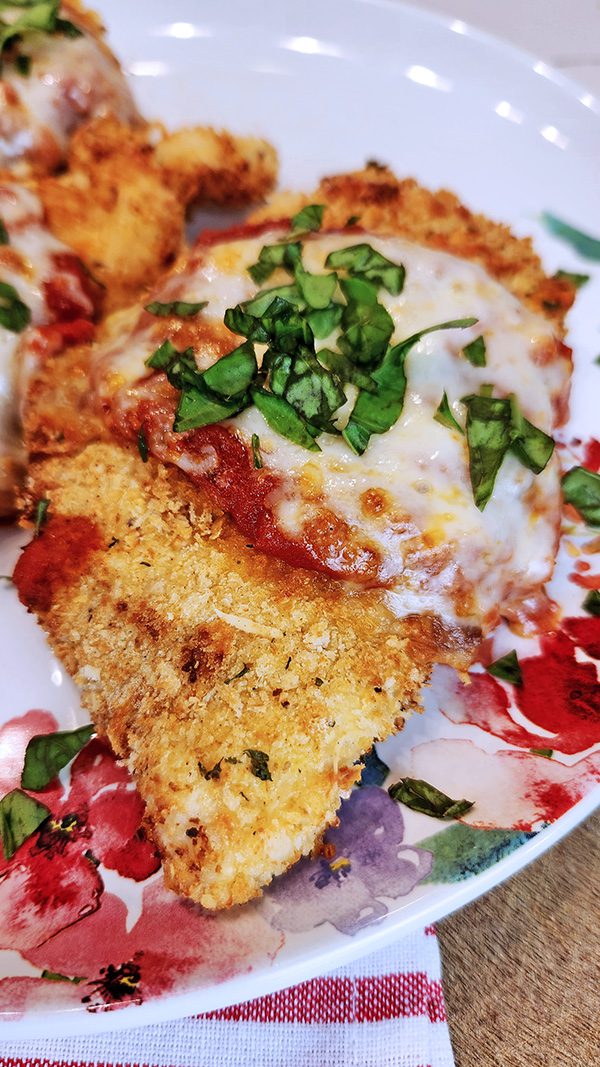 Easy Air Fryer Chicken Parmesan Plated