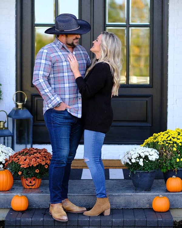 Brooke and Daron Fall Front Porch