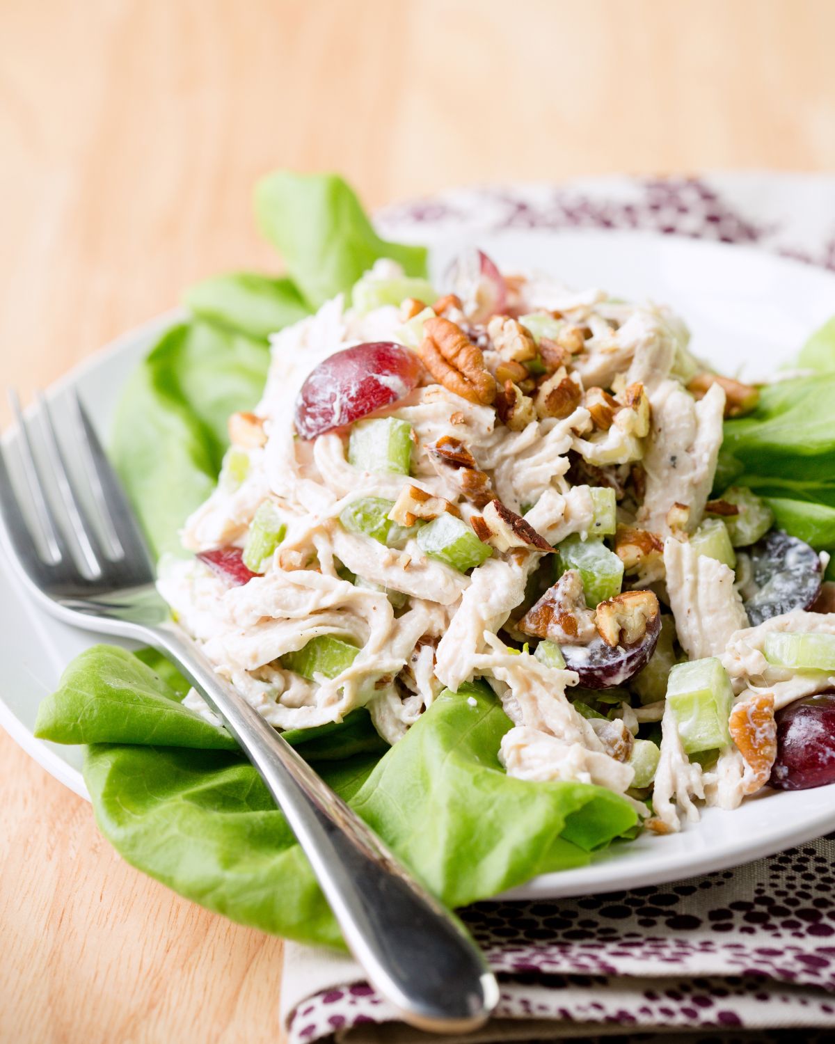 Healthy Chicken Salad with Grapes and Pecans