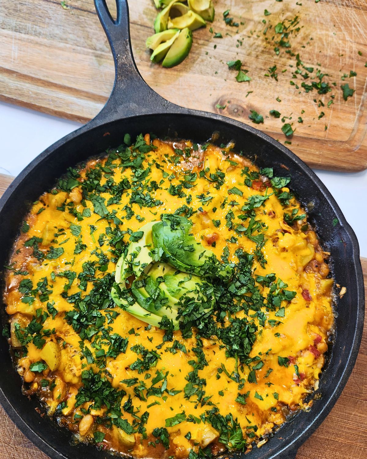 One Skillet White Chicken Chili