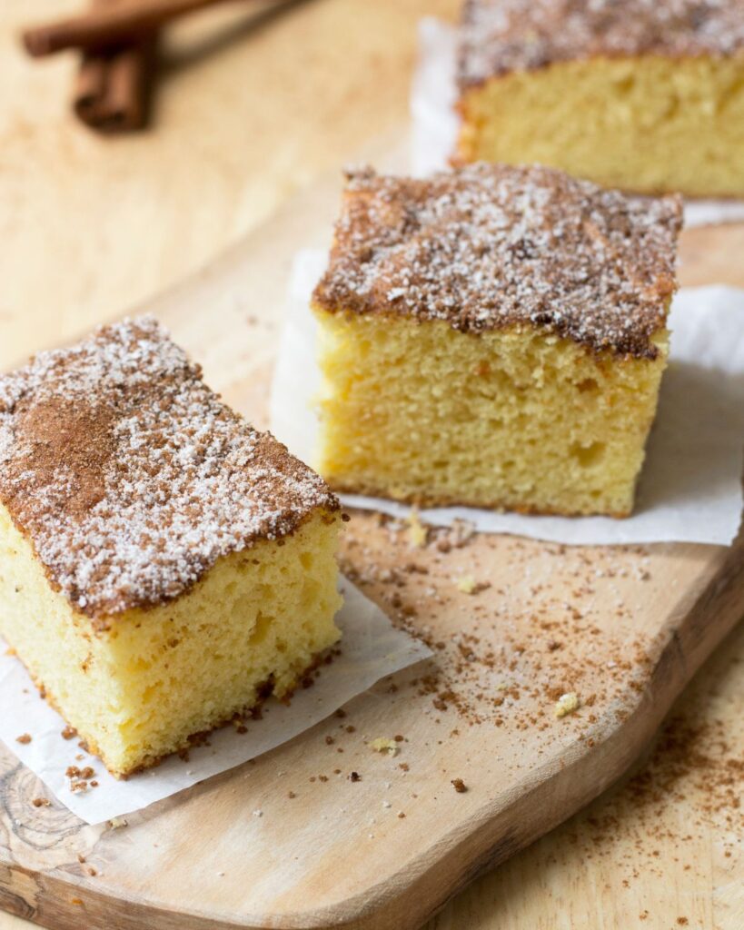 lightened up cinnamon coffee cake recipe with cinnamon sugar top