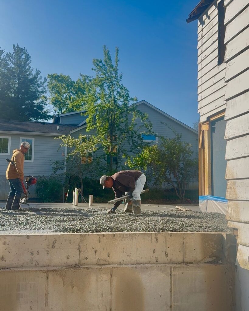 pouring concrete foundation