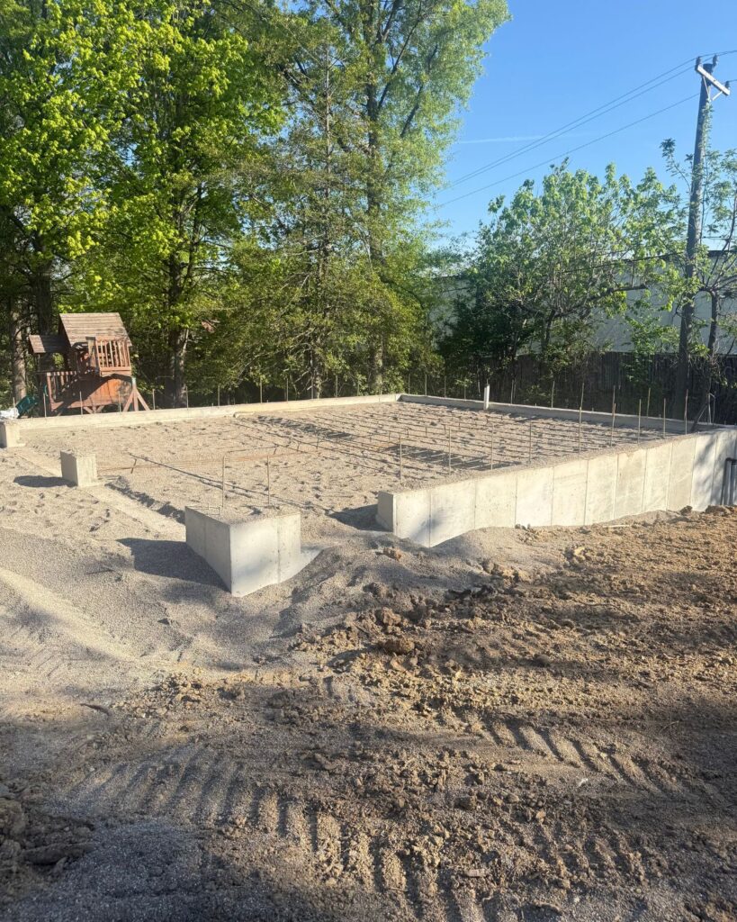 pouring concrete foundation