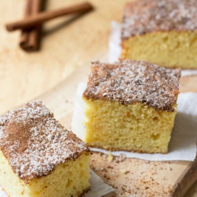 lightened up cinnamon coffee cake recipe with cinnamon sugar top